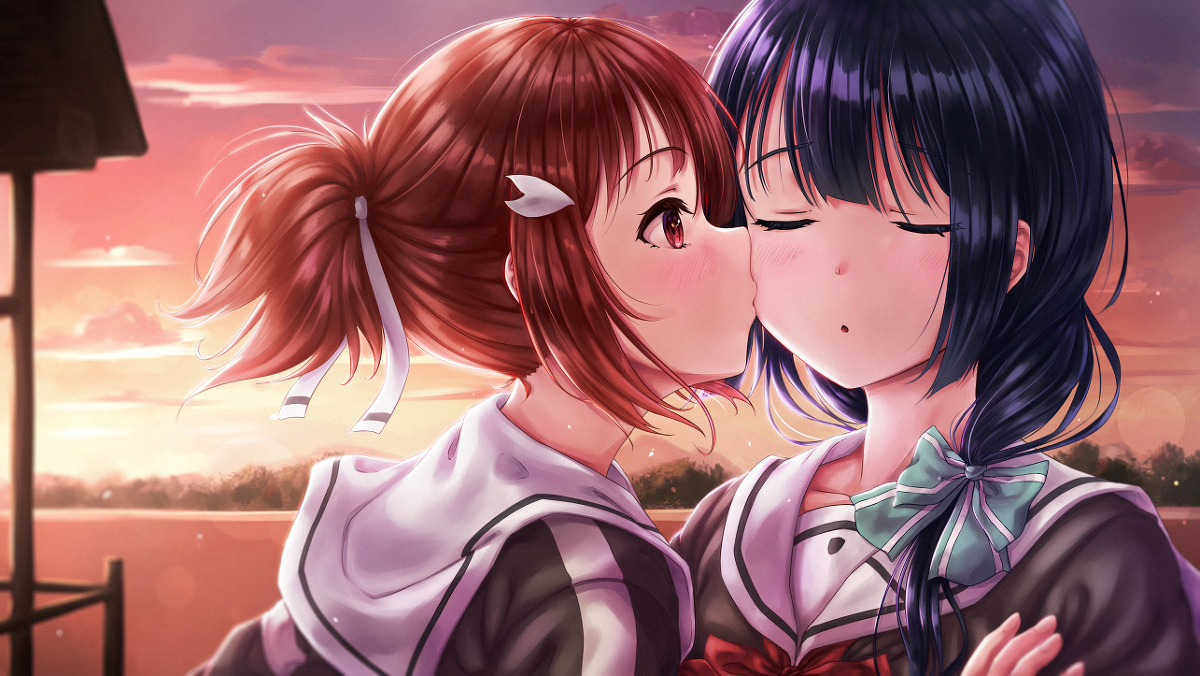 This is a pixiv picture whose title is YuuMimo Valentine Kiss.