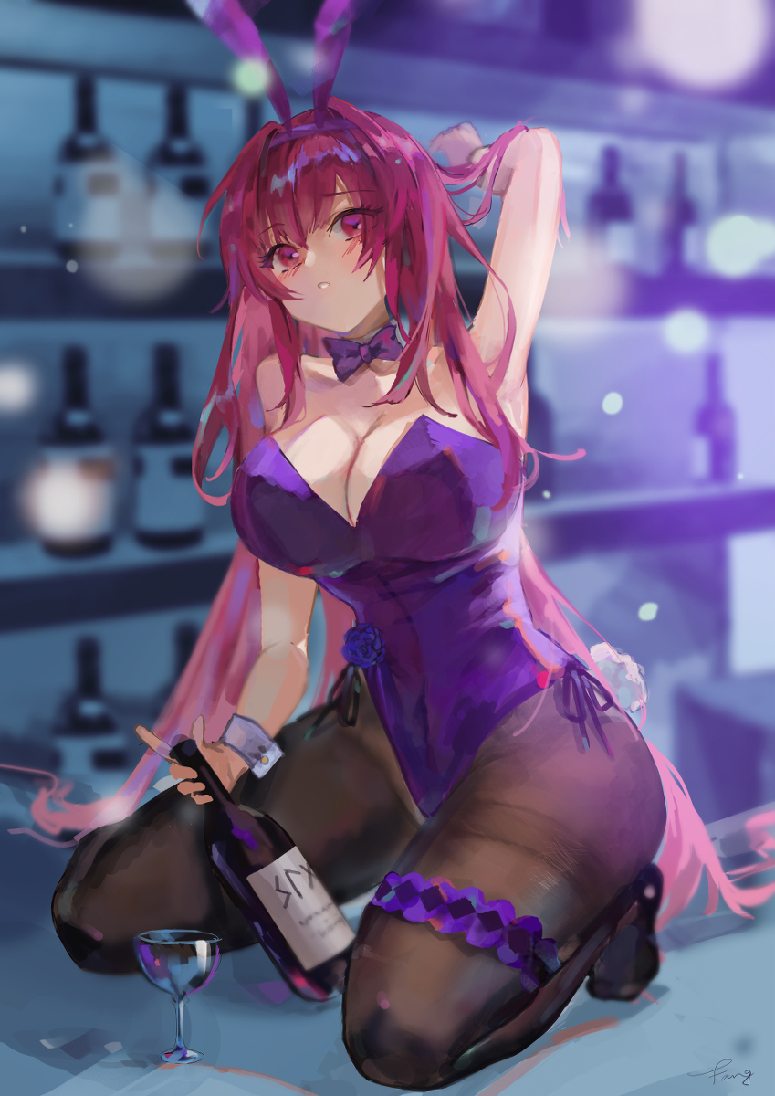 This is a pixiv picture whose title is スカサハ  （バニーガール ）.