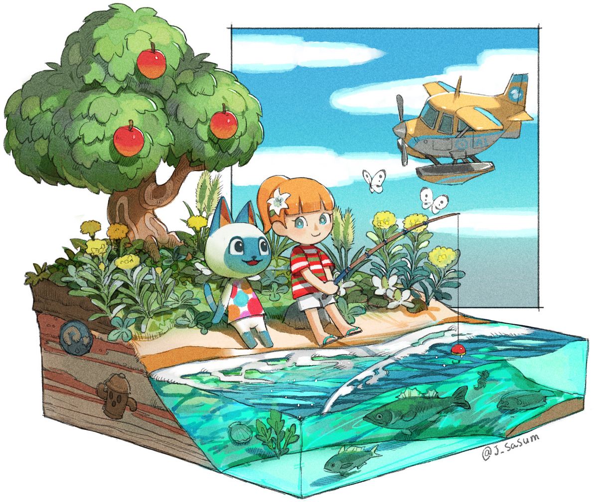 This is a pixiv picture whose title is どうぶつの森.