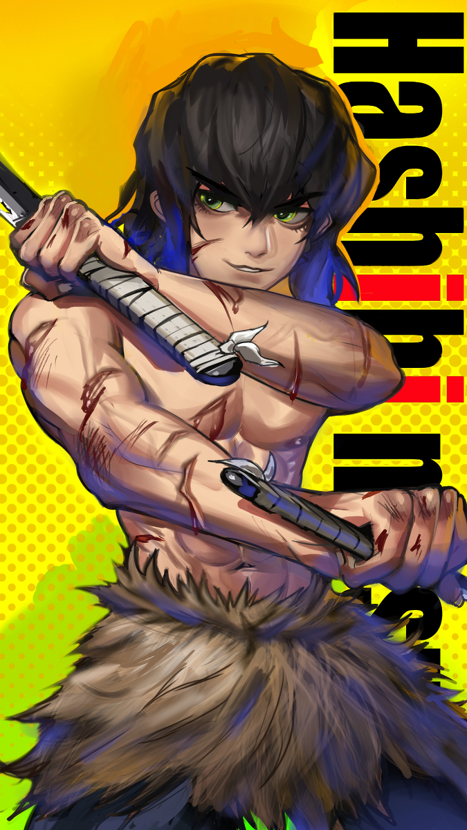This is a pixiv picture whose title is 嘴平伊之助.