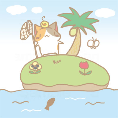 This is a pixiv picture whose title is 無人島.