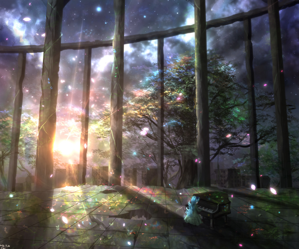 This is a pixiv picture whose title is 白鳥の歌.