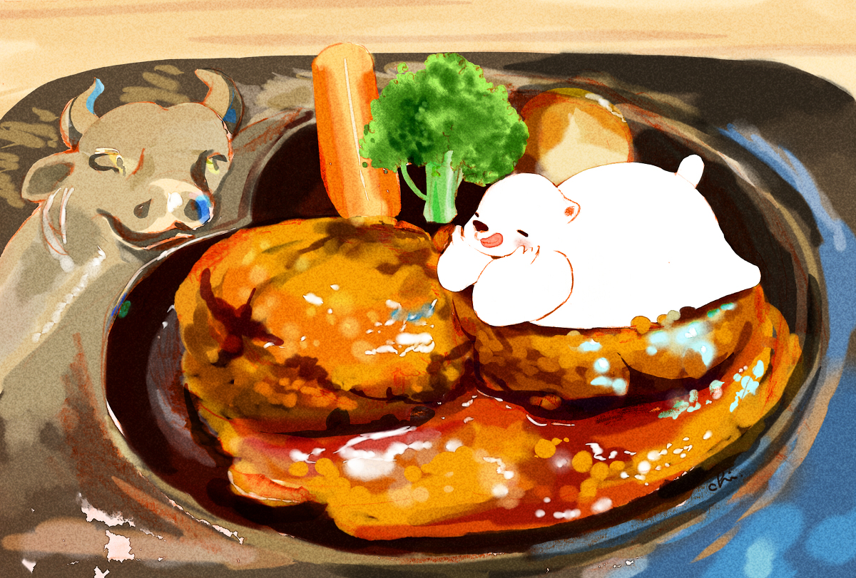 This is a pixiv picture whose title is さわやかハンバーグ.