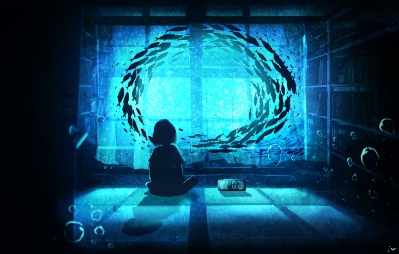 This is a pixiv picture whose title is 她的房间.