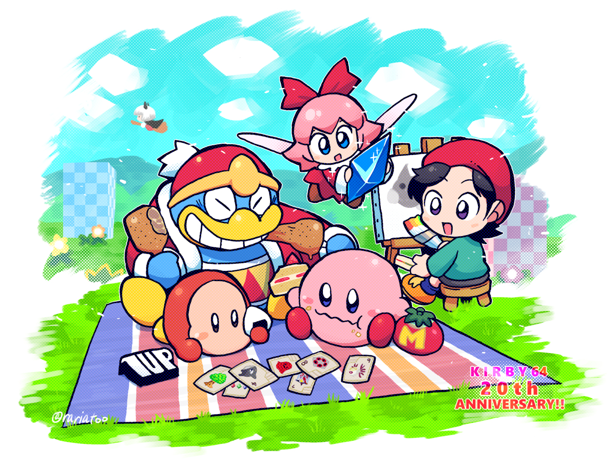 This is a pixiv picture whose title is 星のカービィ64、20周年.