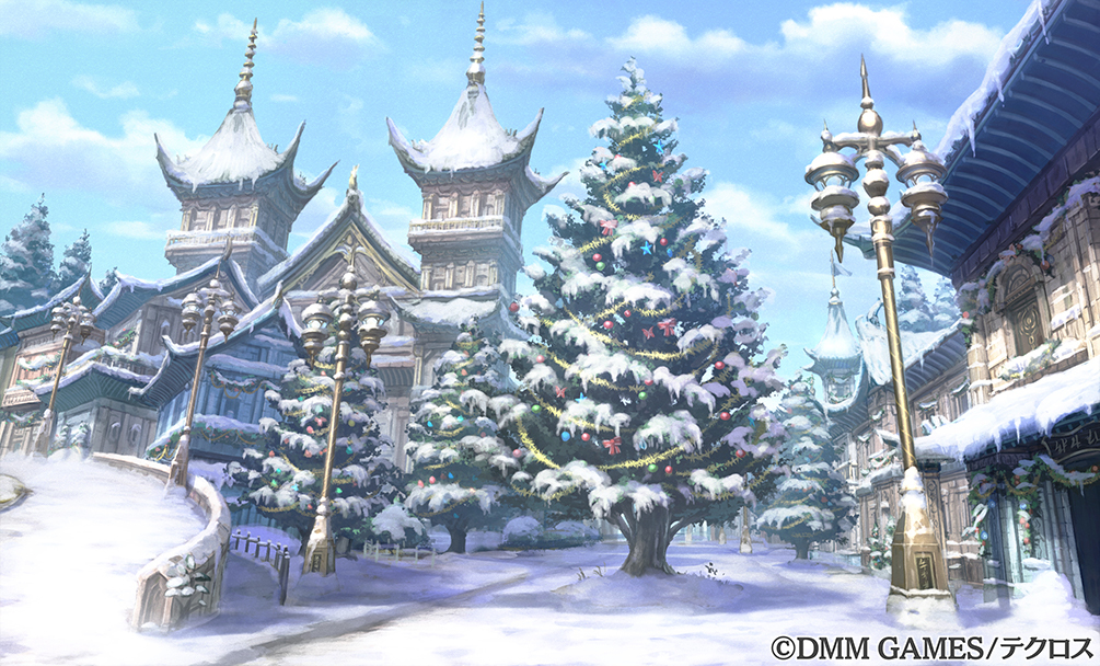 This is a pixiv picture whose title is ［仕事絵］あやかしランブル！_クリスマスの町.