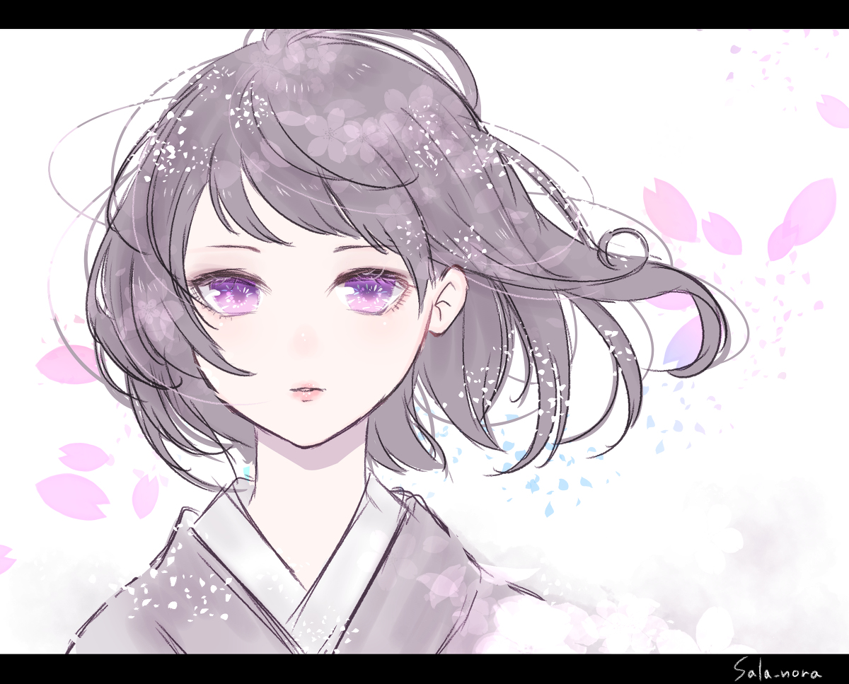 This is a pixiv picture whose title is ほぼ黒髪着物な女の子まとめ３.