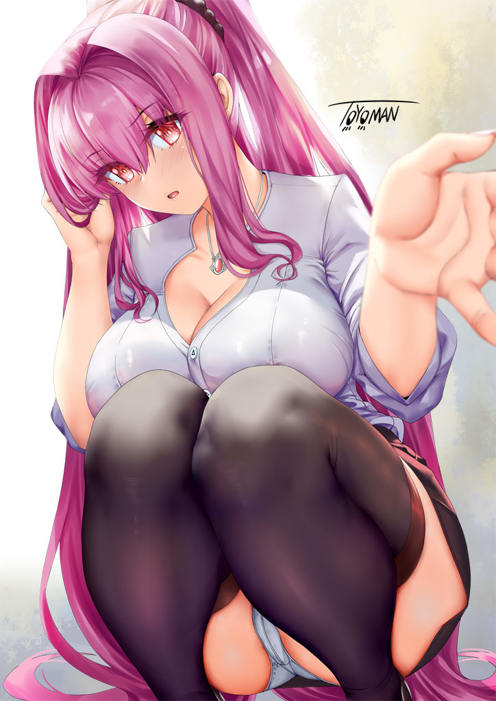 This is a pixiv picture whose title is OLスカサハ先輩に教えてもらったこと.