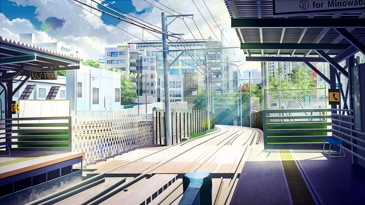 This is a pixiv picture whose title is 駅【夕方差分あり】.