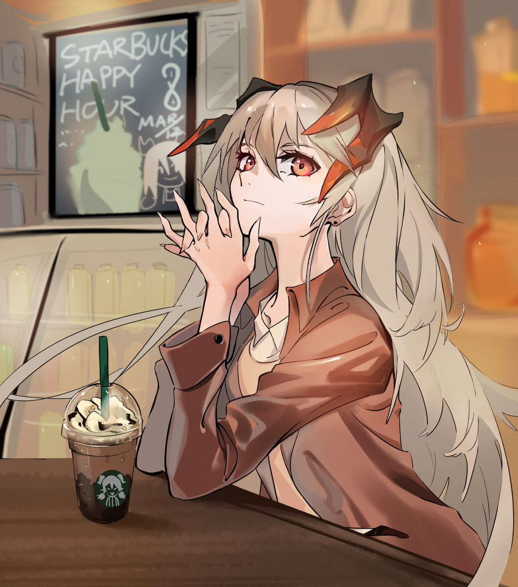 This is a pixiv picture whose title is Cafe.