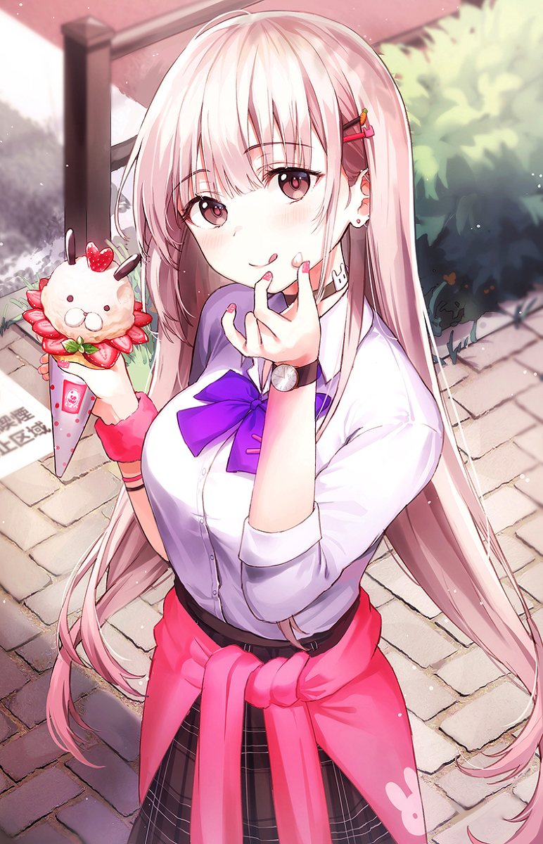 This is a pixiv picture whose title is ねぇ、一口食べる？おいしいよ！.