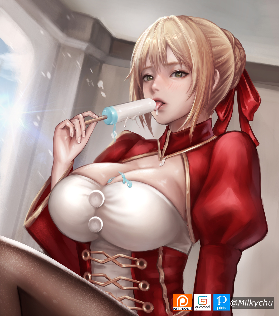 This is a pixiv picture whose title is 4th FGO - Nero by.Milkychu.