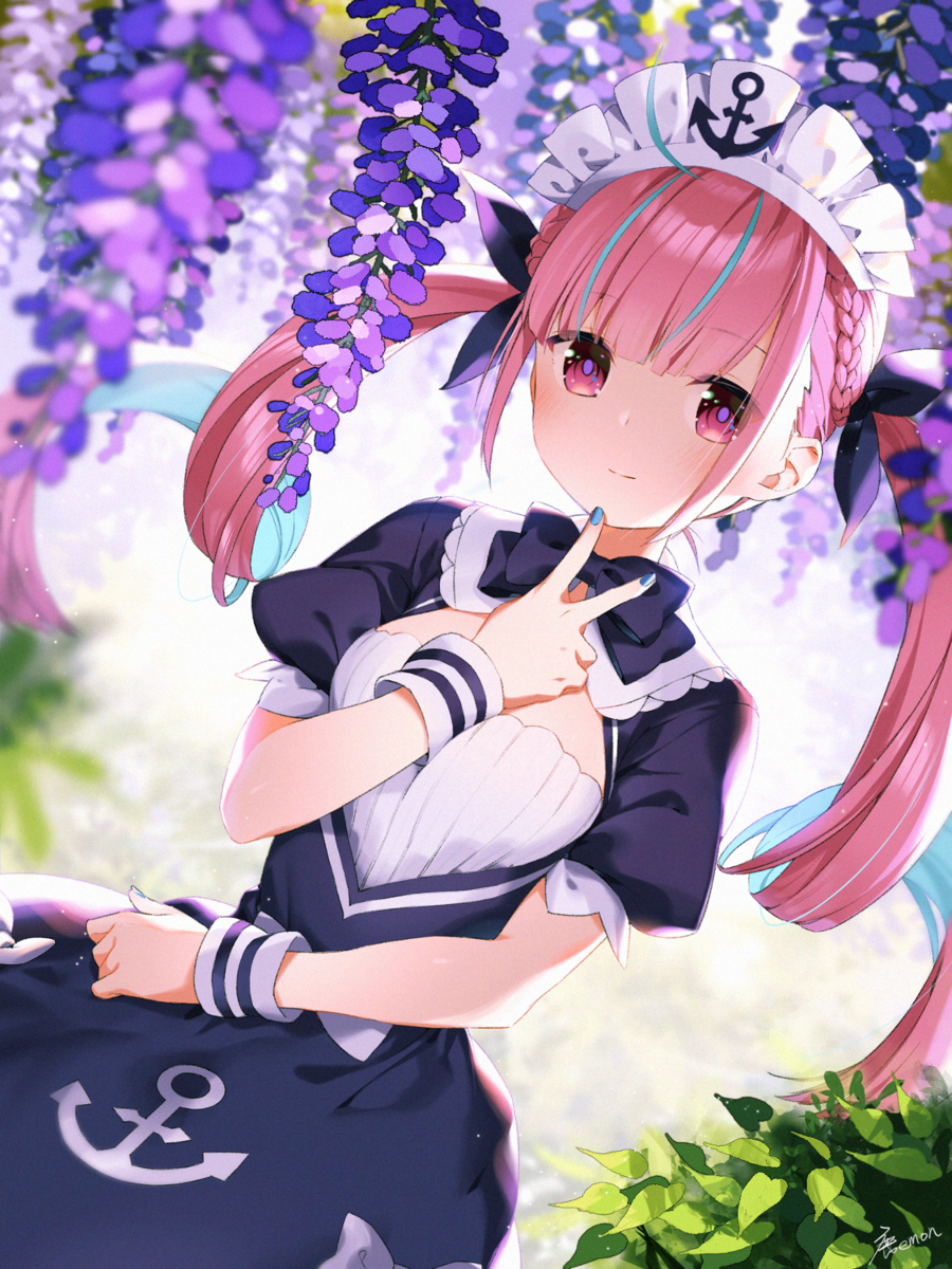 This is a pixiv picture whose title is 紫藤花aque.