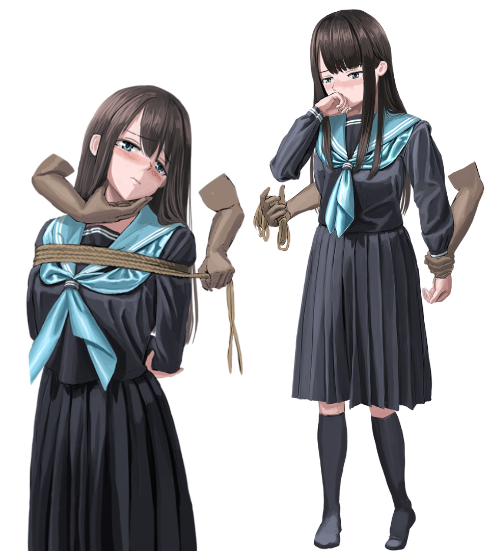 This is a pixiv picture whose title is 緊縛過程.