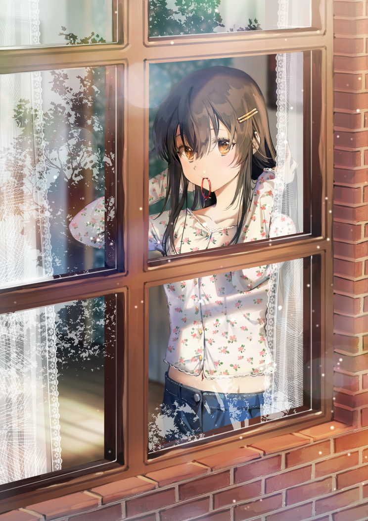 This is a pixiv picture whose title is 窓とリサ.