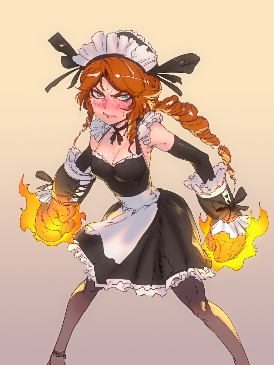 This is a pixiv picture whose title is French Maid Shyvana.