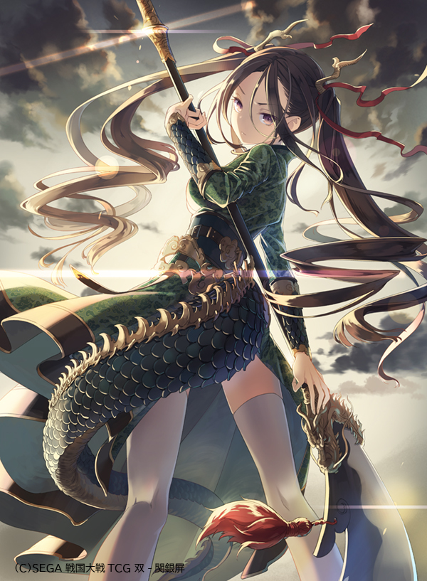 This is a pixiv picture whose title is 戦国大戦TCG 双『関銀屏』.