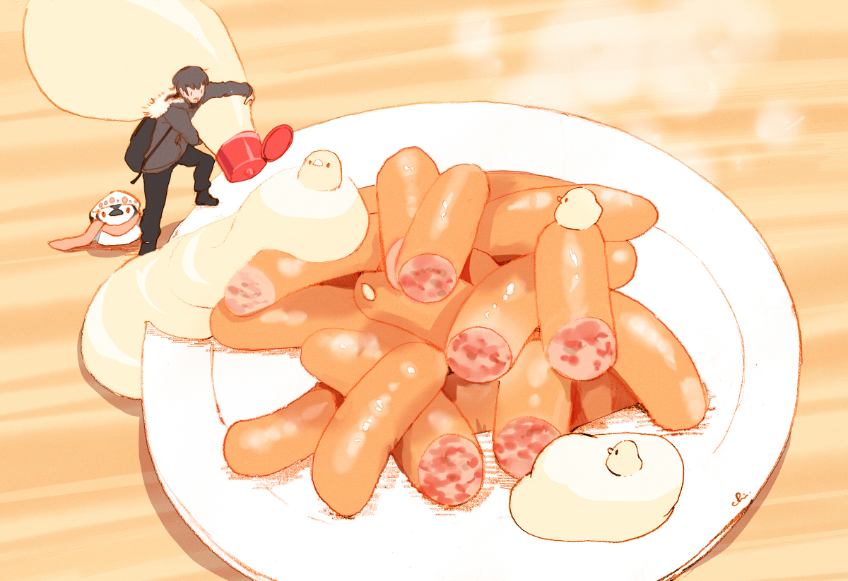 This is a pixiv picture whose title is ゆでたてウィンナー.