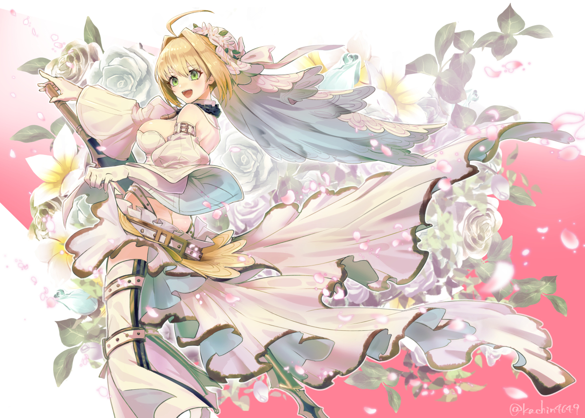 This is a pixiv picture whose title is 嫁セイバー.