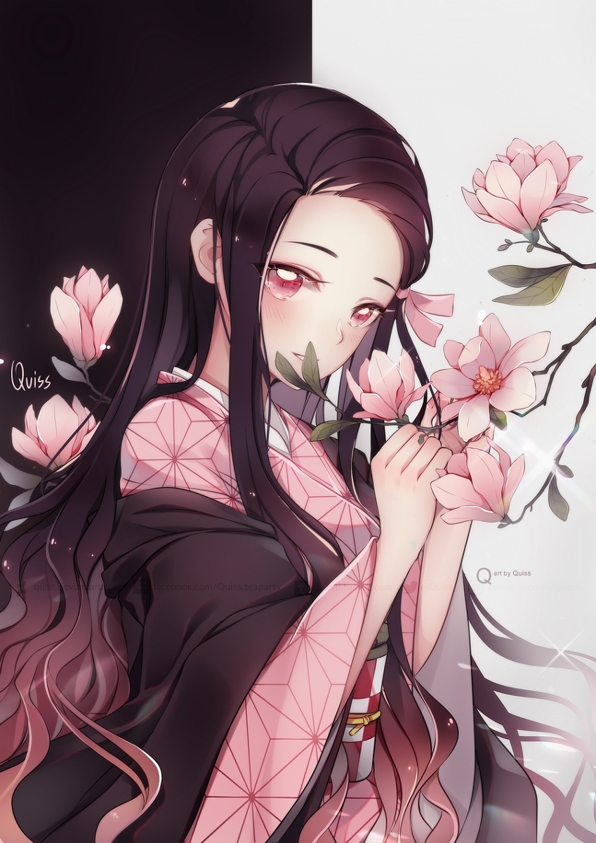 This is a pixiv picture whose title is 禰豆子 朴の木.