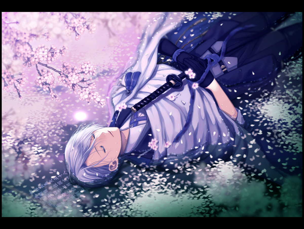 This is a pixiv picture whose title is 零れ桜.