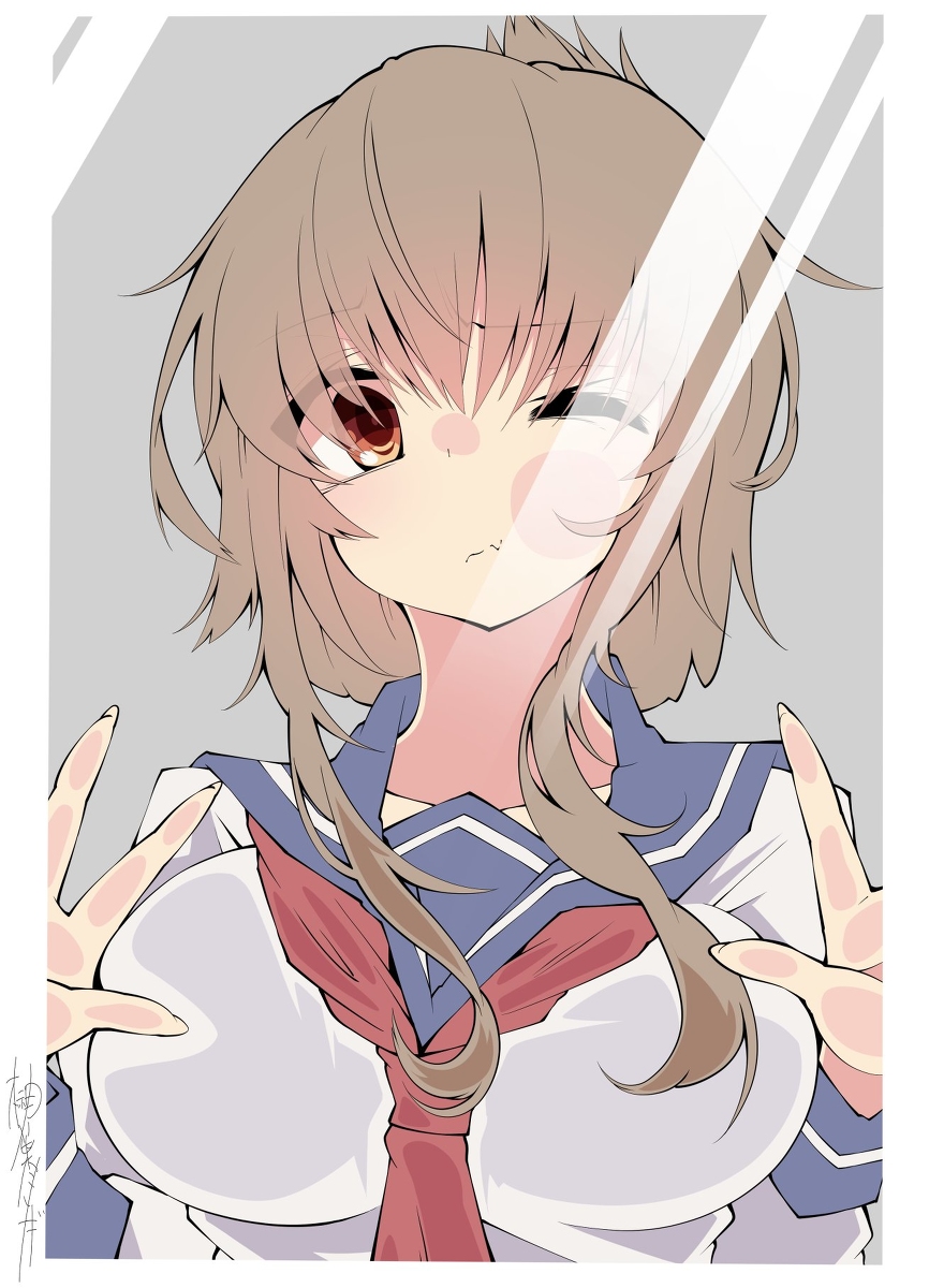 This is a pixiv picture whose title is むぎゅ.