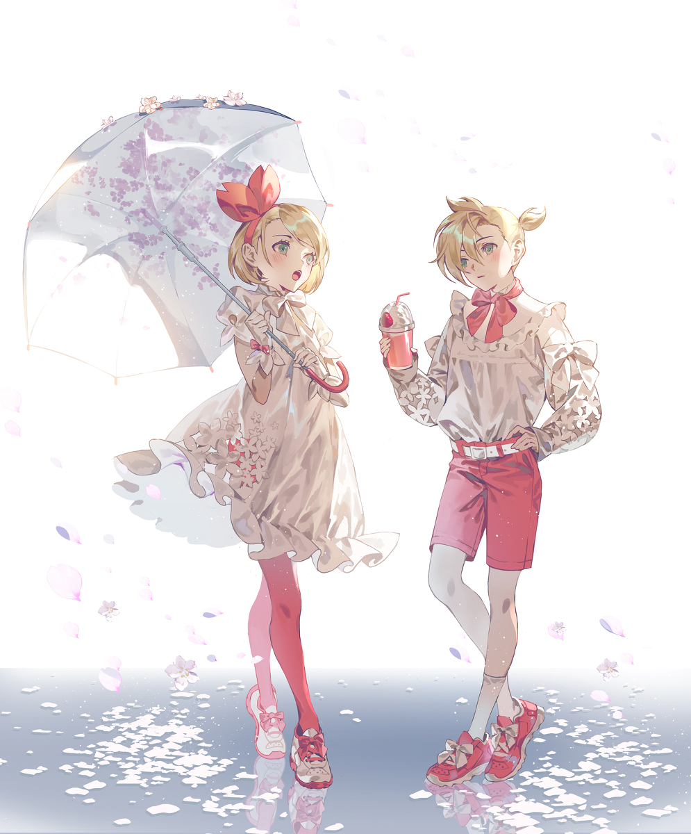 This is a pixiv picture whose title is 桜鏡音.