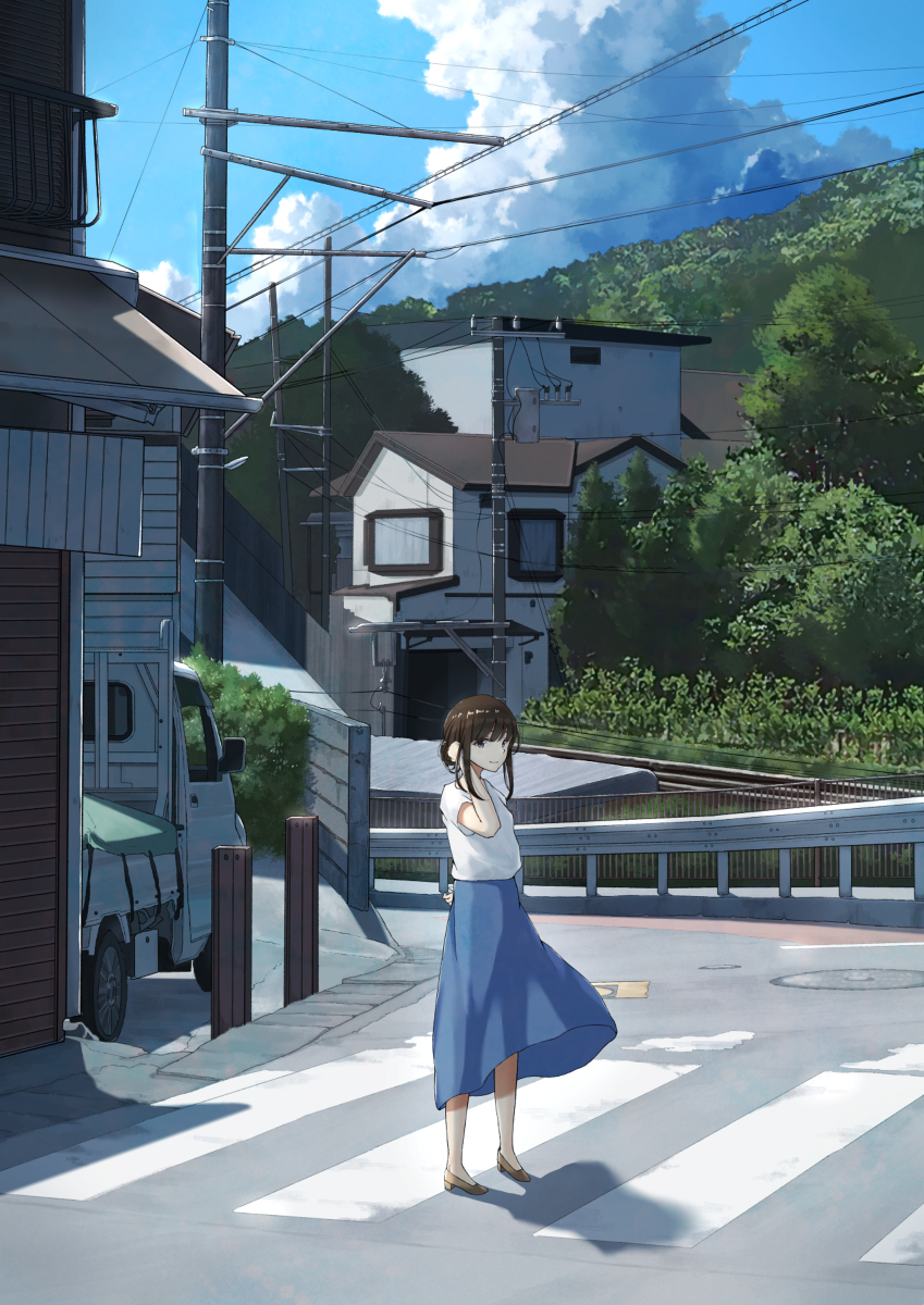 This is a pixiv picture whose title is one summer day.