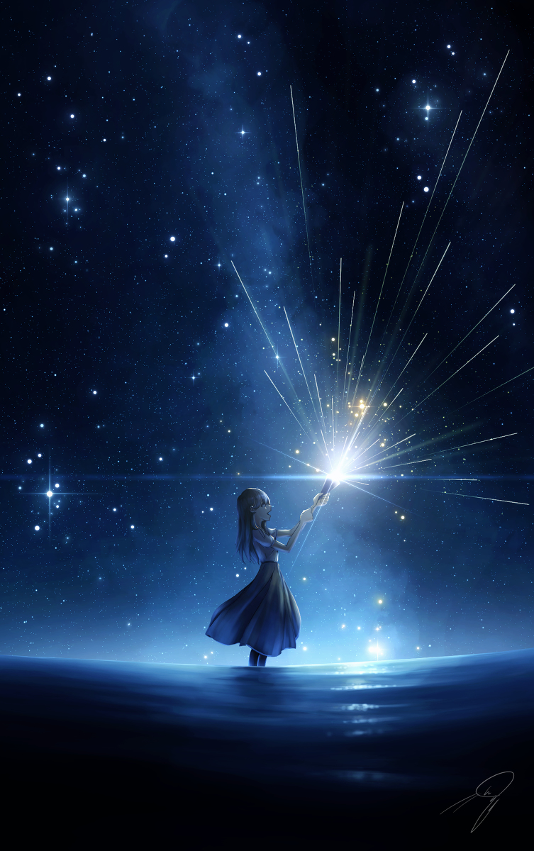 This is a pixiv picture whose title is 流星クラッカー.