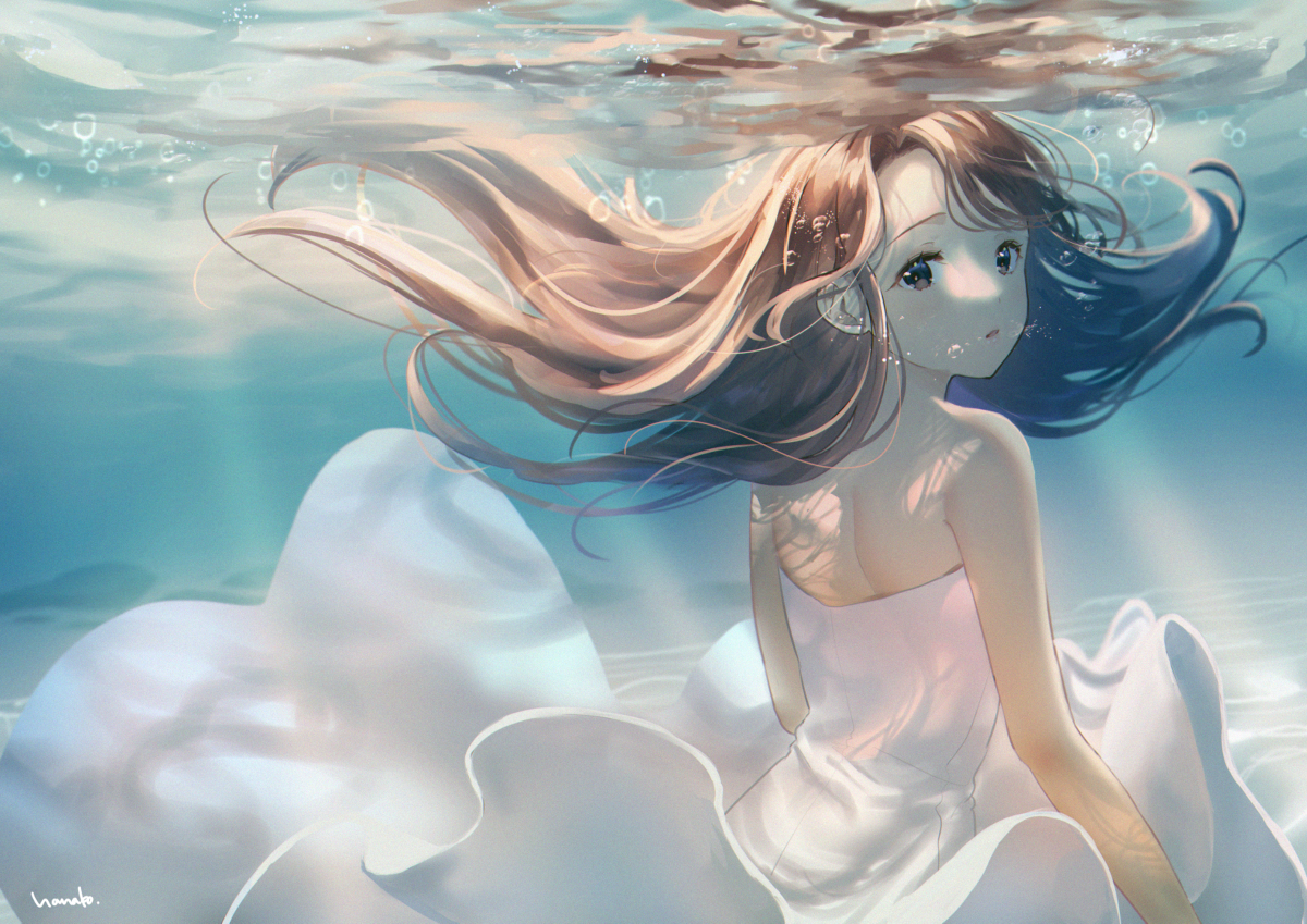 This is a pixiv picture whose title is 水にとける.