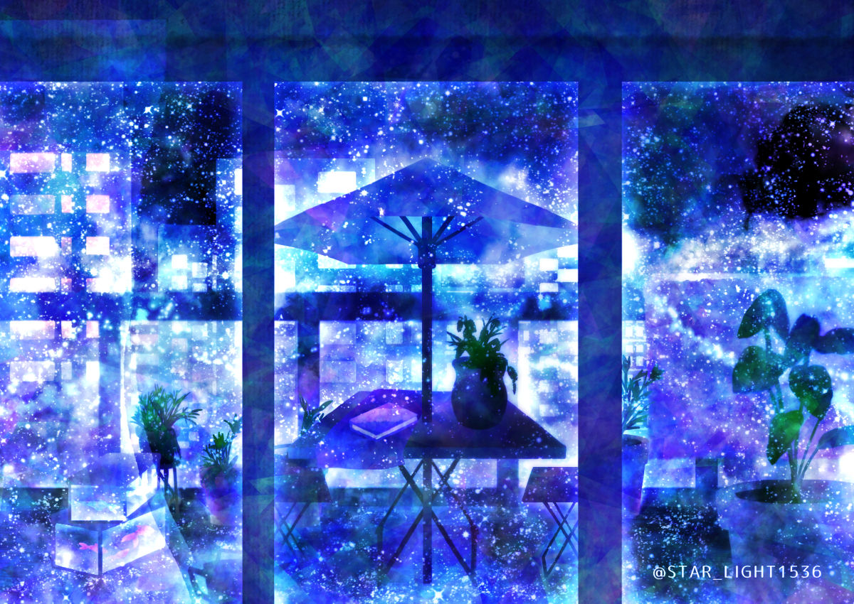 This is a pixiv picture whose title is ベランダは水槽.