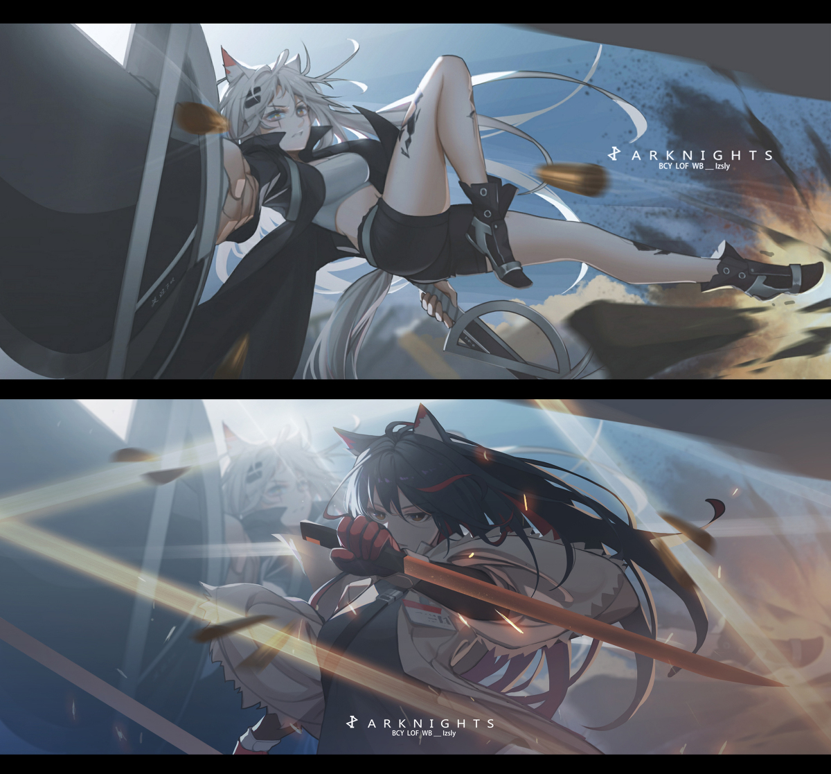 This is a pixiv picture whose title is 《支援》.