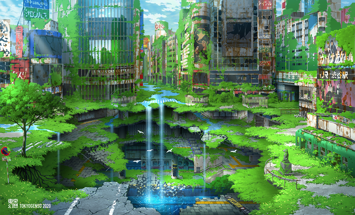 This is a pixiv picture whose title is 渋谷地下迷宮幻想.