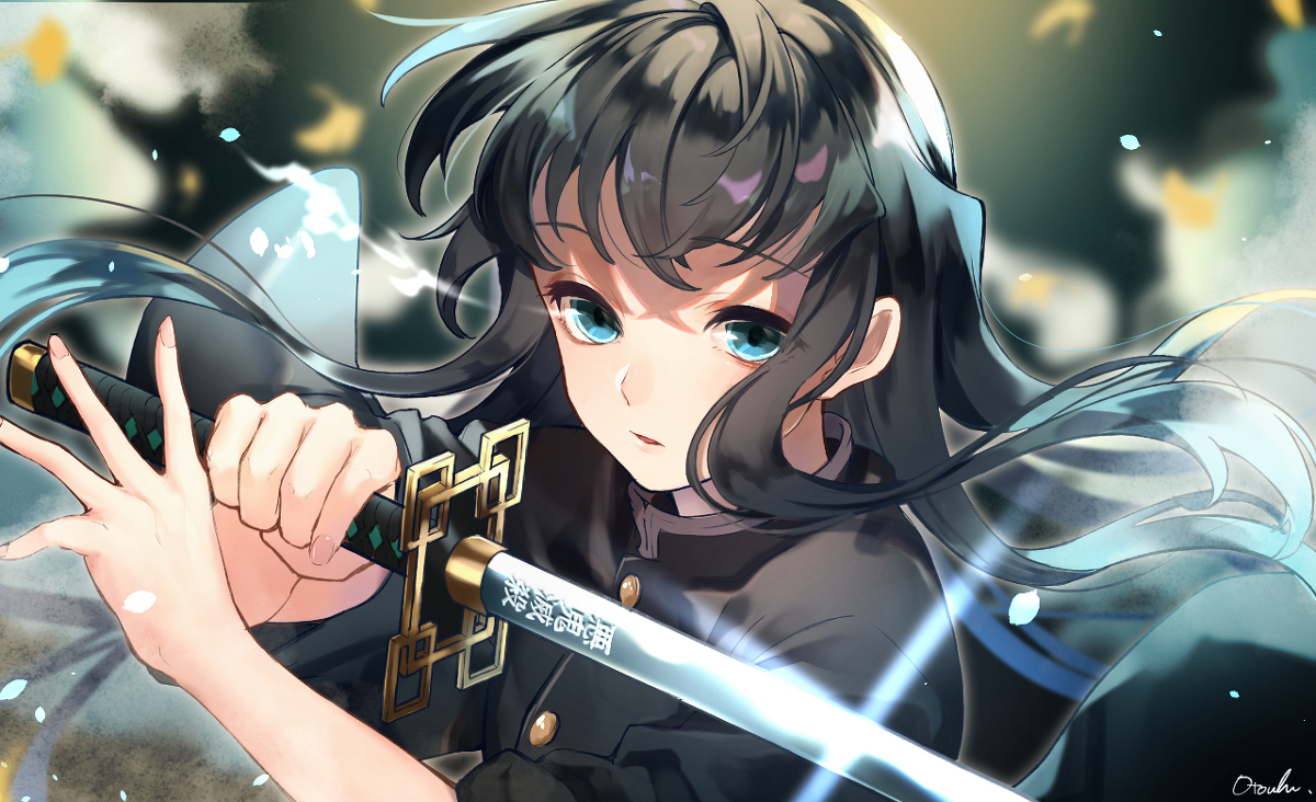 This is a pixiv picture whose title is 霞柱　時透無一郎.