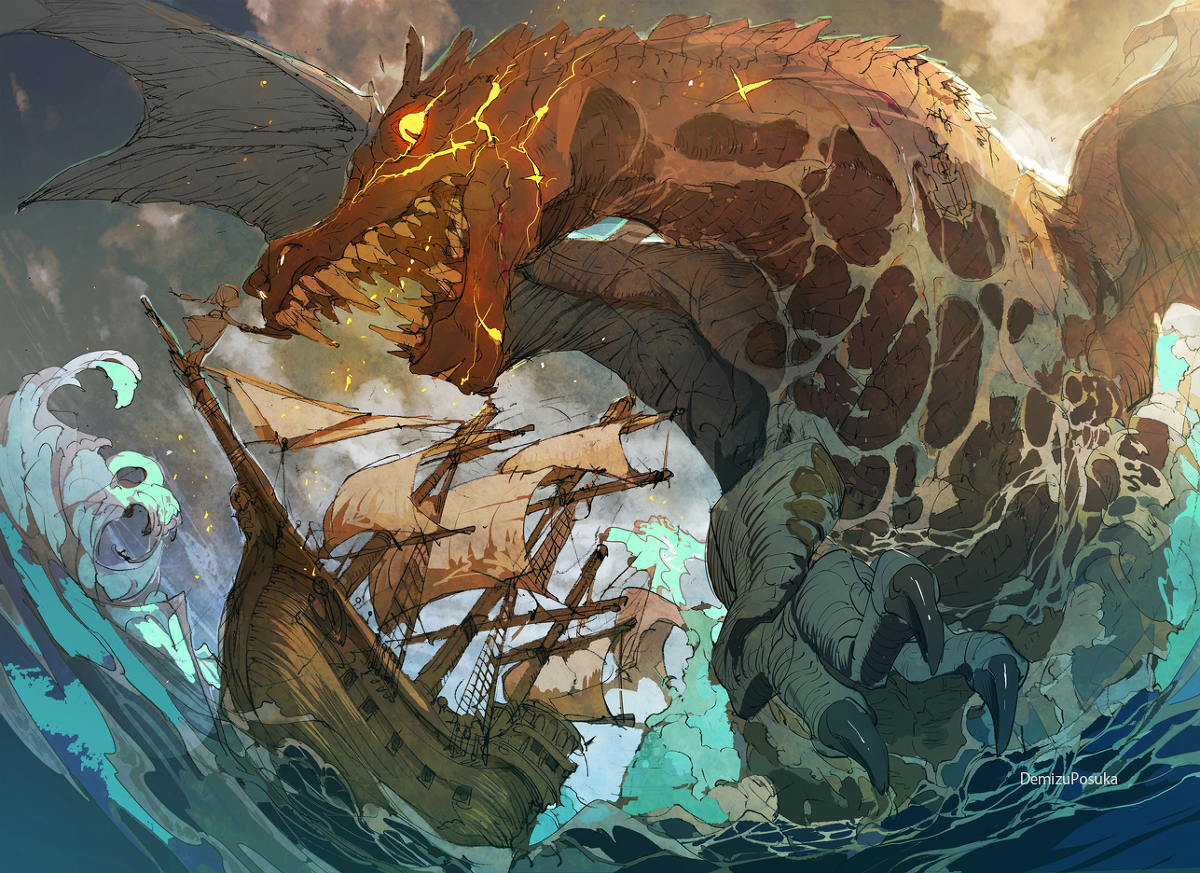 This is a pixiv picture whose title is 暴れ回れよ海底火山.
