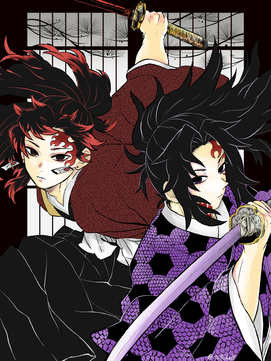 This is a pixiv picture whose title is 継国兄弟.