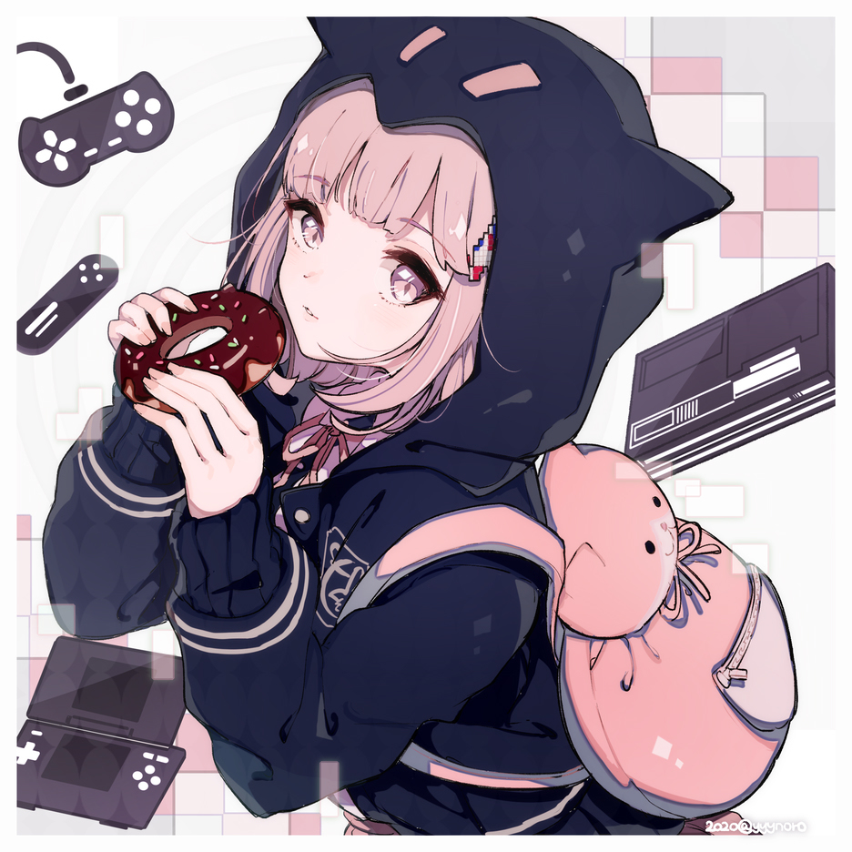 This is a pixiv picture whose title is 🍩🎮.