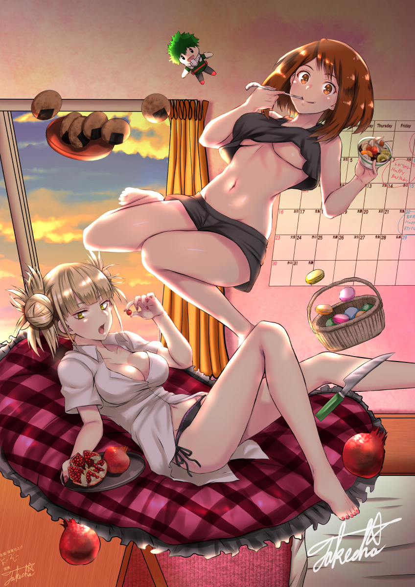 This is a pixiv picture whose title is お茶子とトガちゃん.