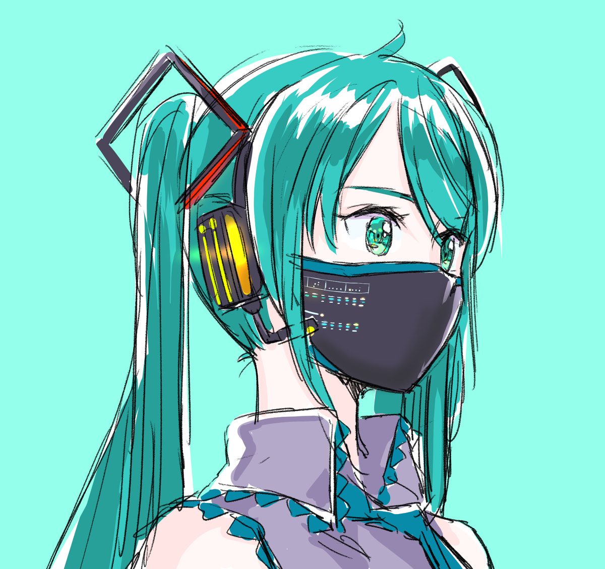 This is a pixiv picture whose title is Let's wear a mask♪.