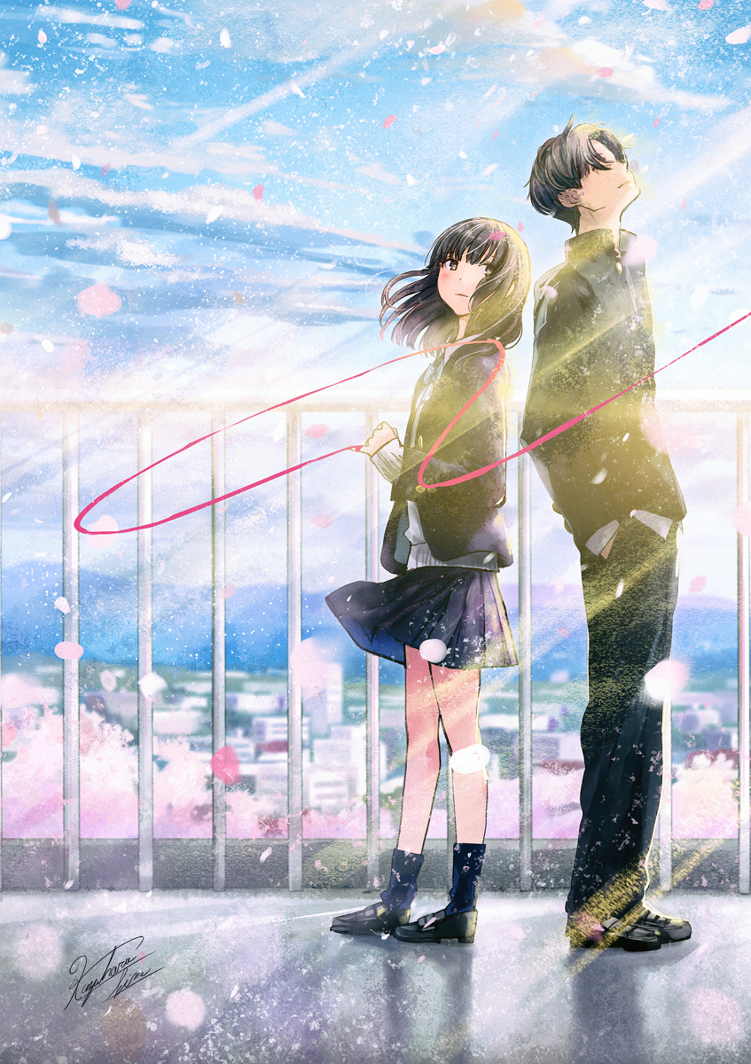 This is a pixiv picture whose title is 紅い糸のその先で、.