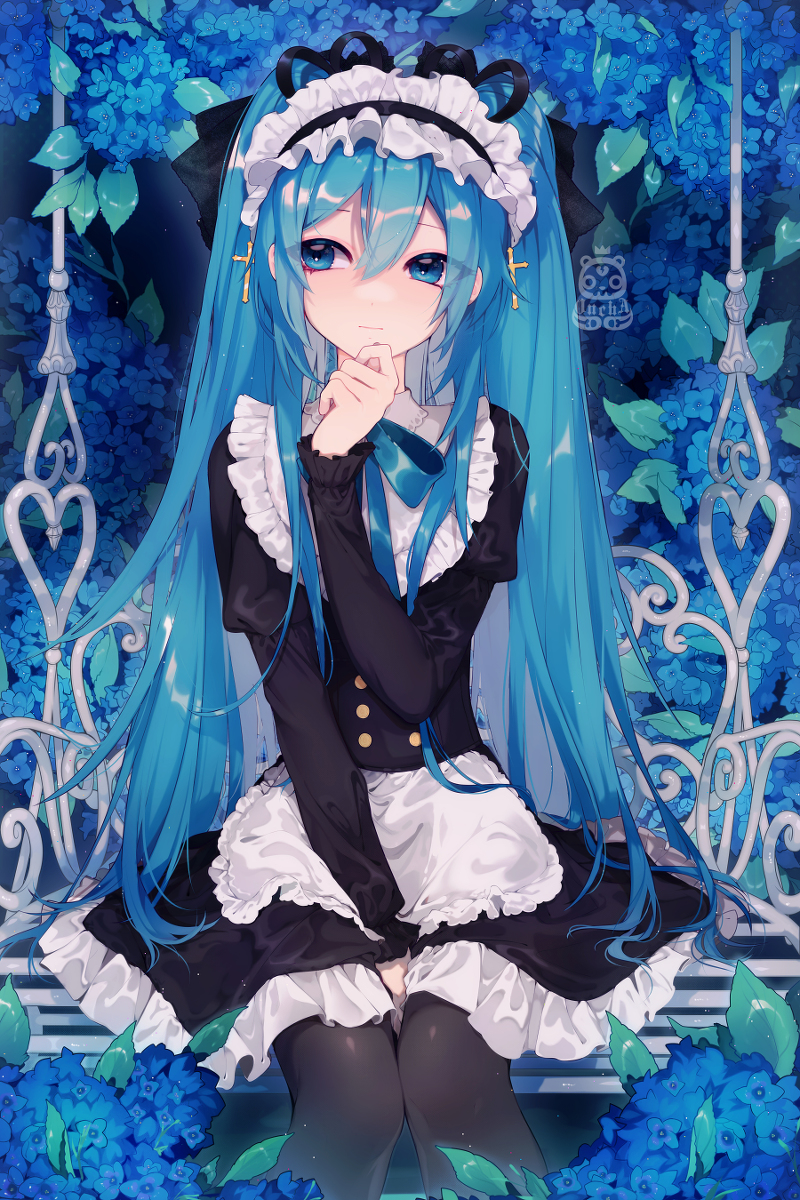 This is a pixiv picture whose title is Hydrangea Miku.