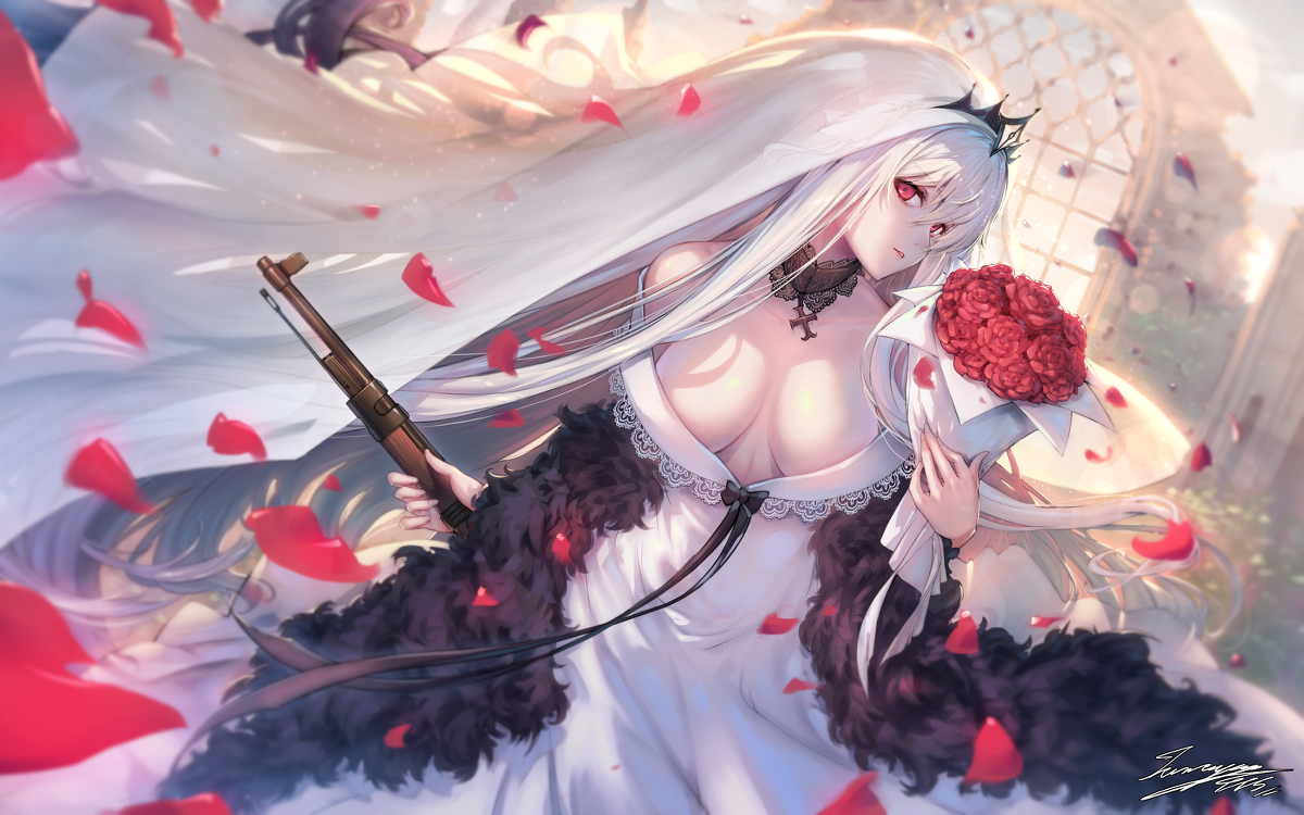 This is a pixiv picture whose title is Kar98k(ドールズフロントライン).