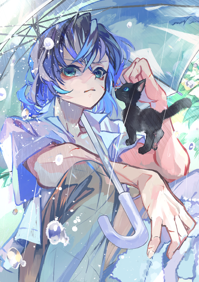 This is a pixiv picture whose title is 雨がやむまで.