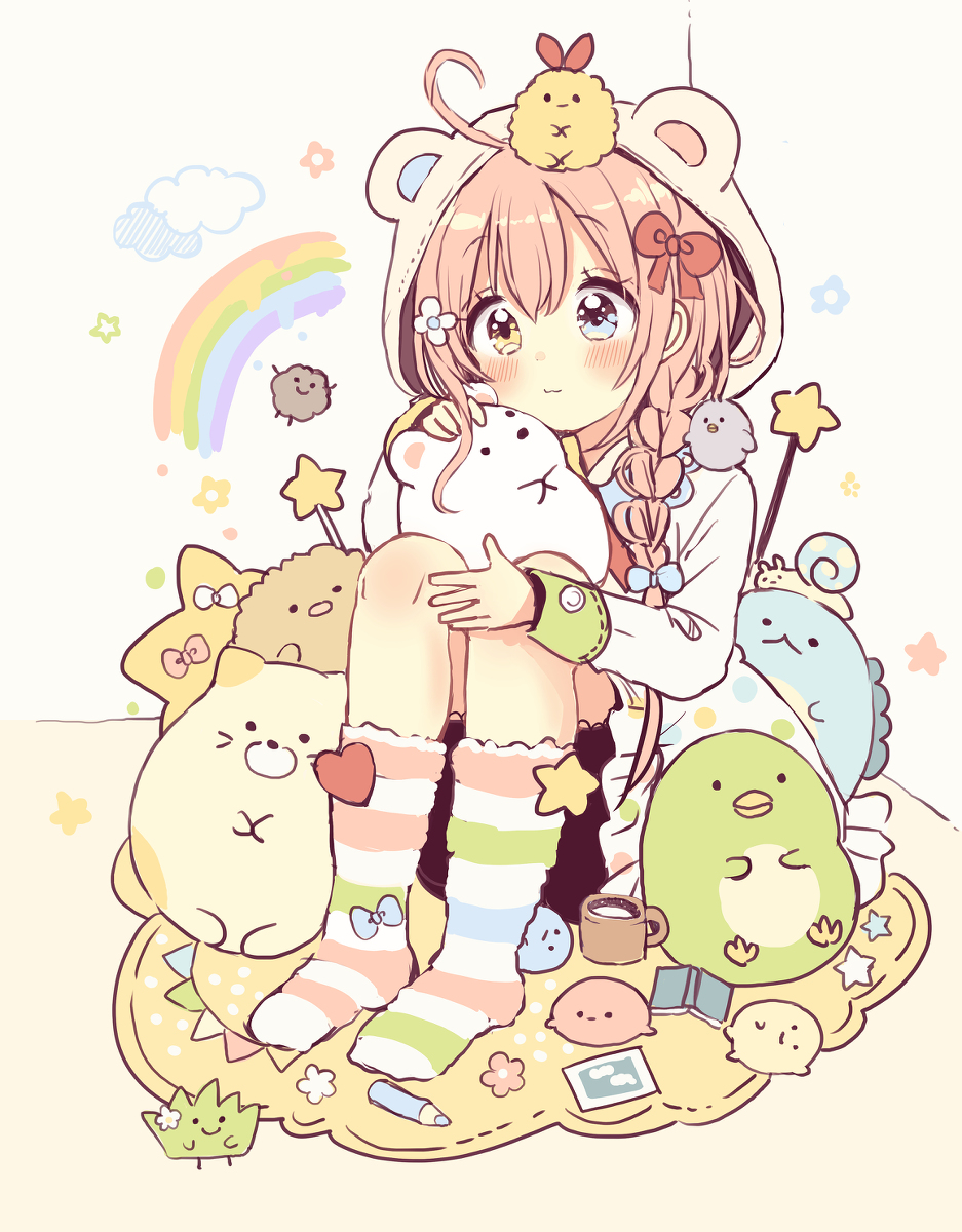 This is a pixiv picture whose title is すみっコぐらしと女の子.