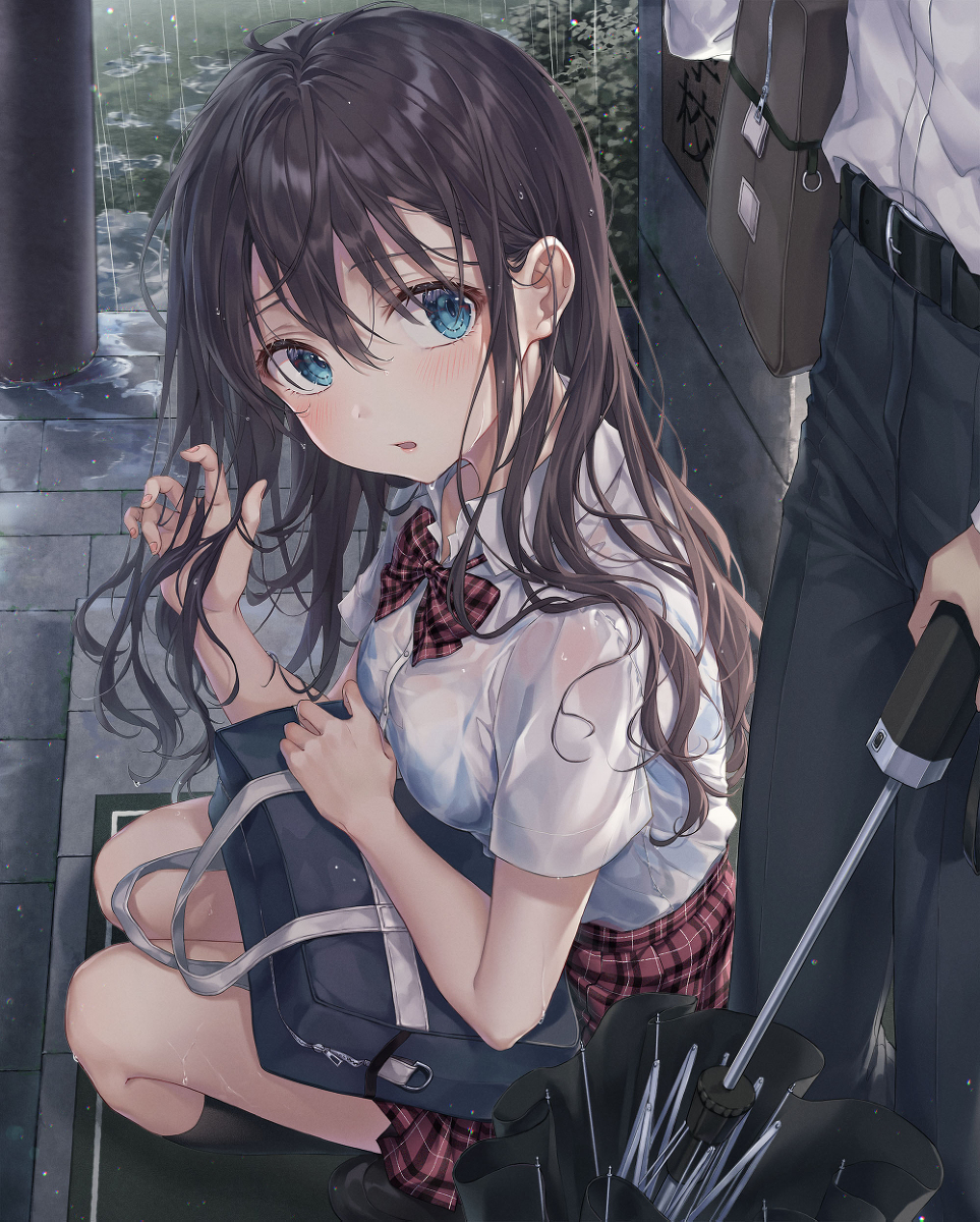 This is a pixiv picture whose title is 雨の日.