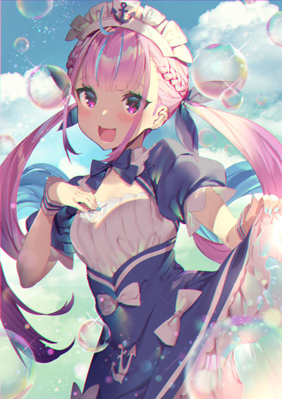 This is a pixiv picture whose title is 湊あくあちゃん！.