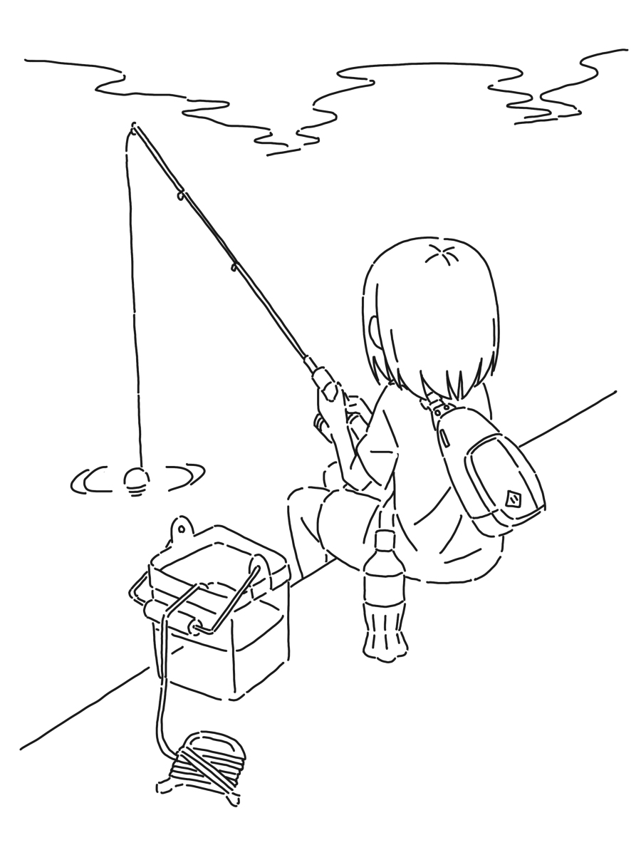 This is a pixiv picture whose title is 釣り.