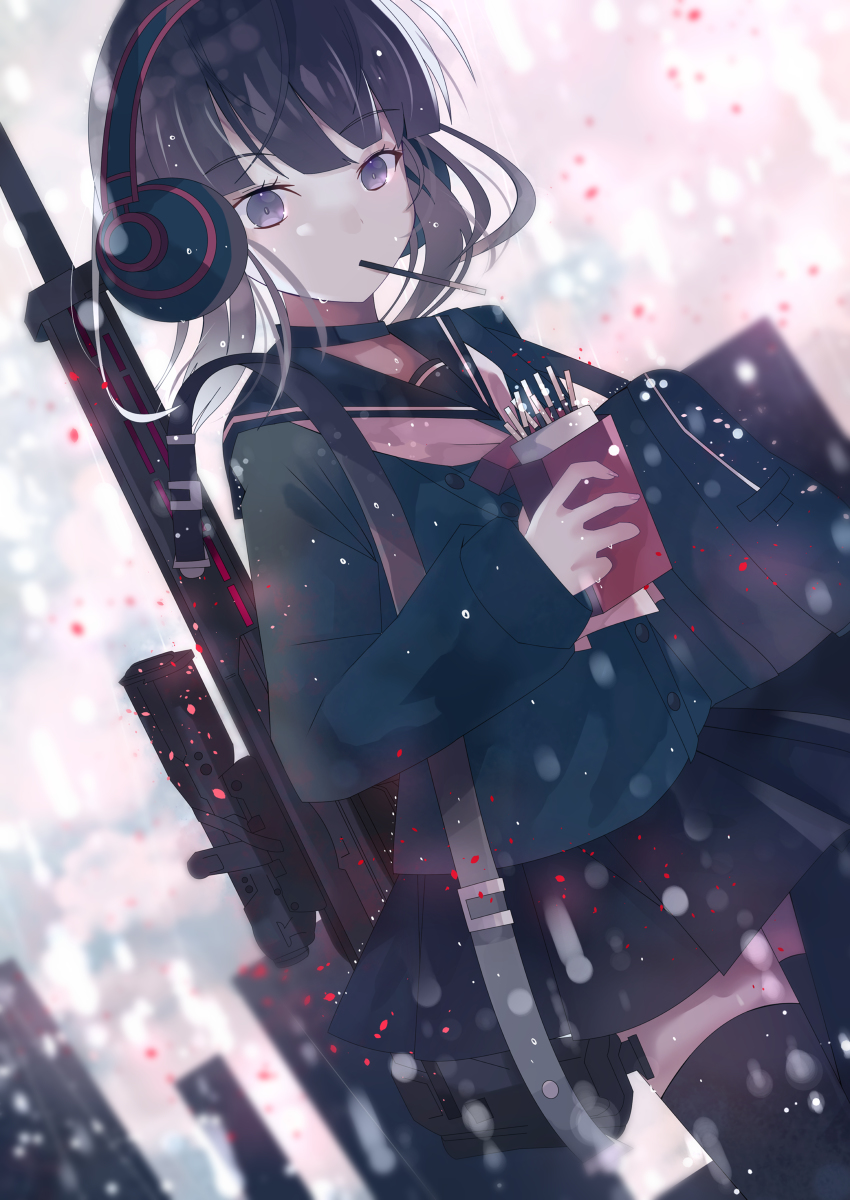 This is a pixiv picture whose title is 武装×少女.