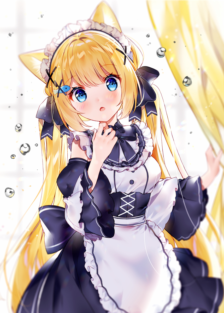 This is a pixiv picture whose title is 🐈🐟.