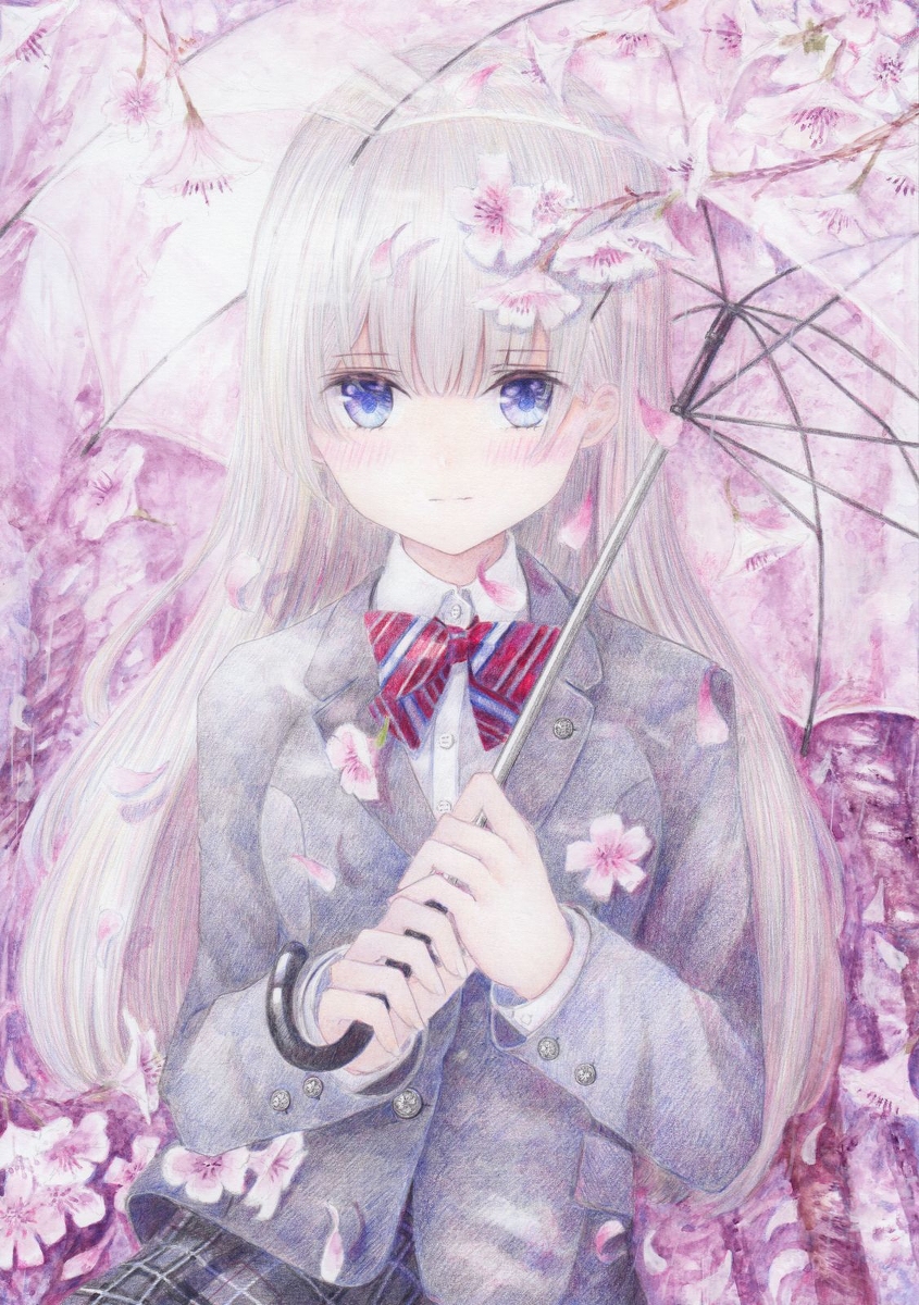 This is a pixiv picture whose title is 桜流し.